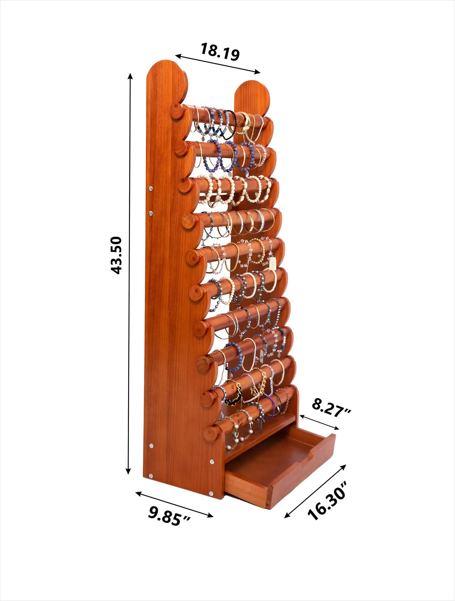 the light wood 10-tier bracelet display — view 7