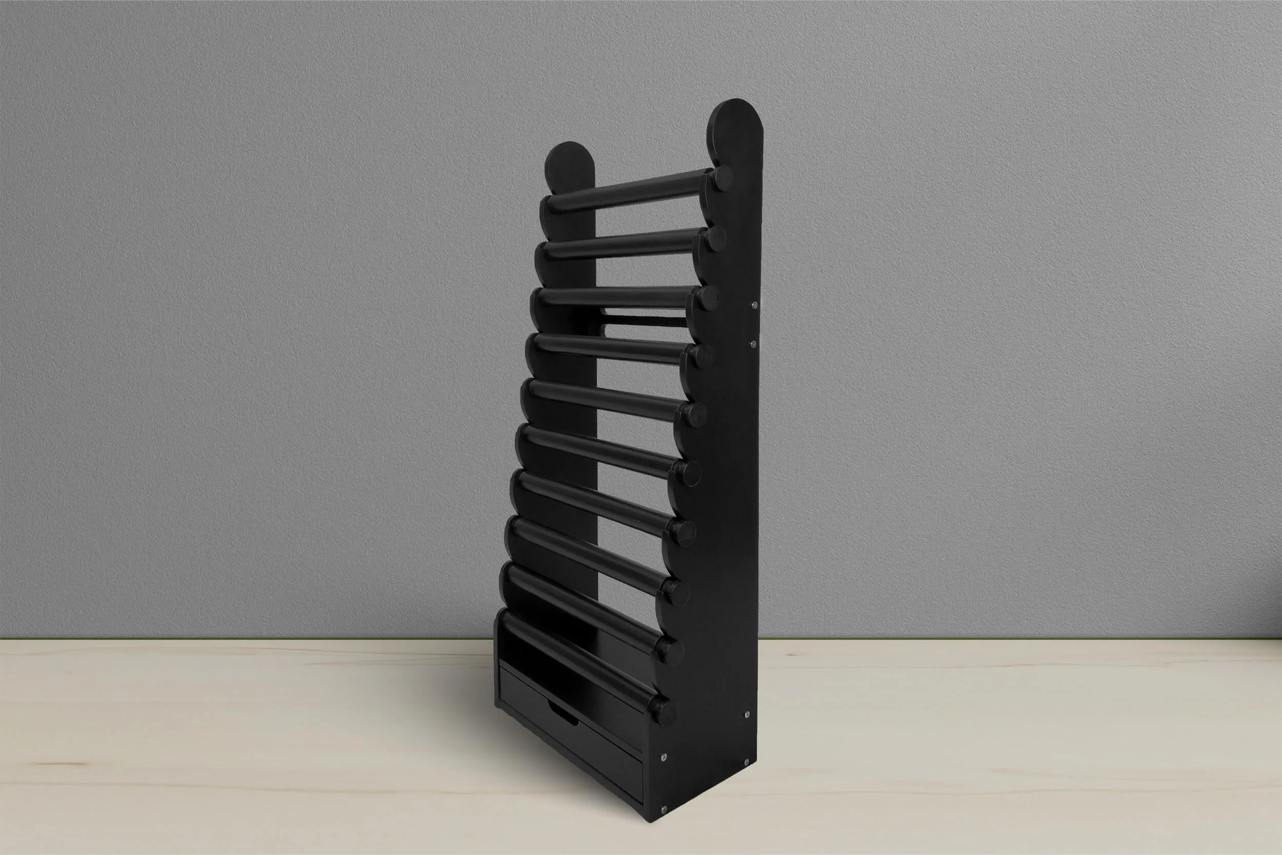 the black 10-tier bracelet display — view 8