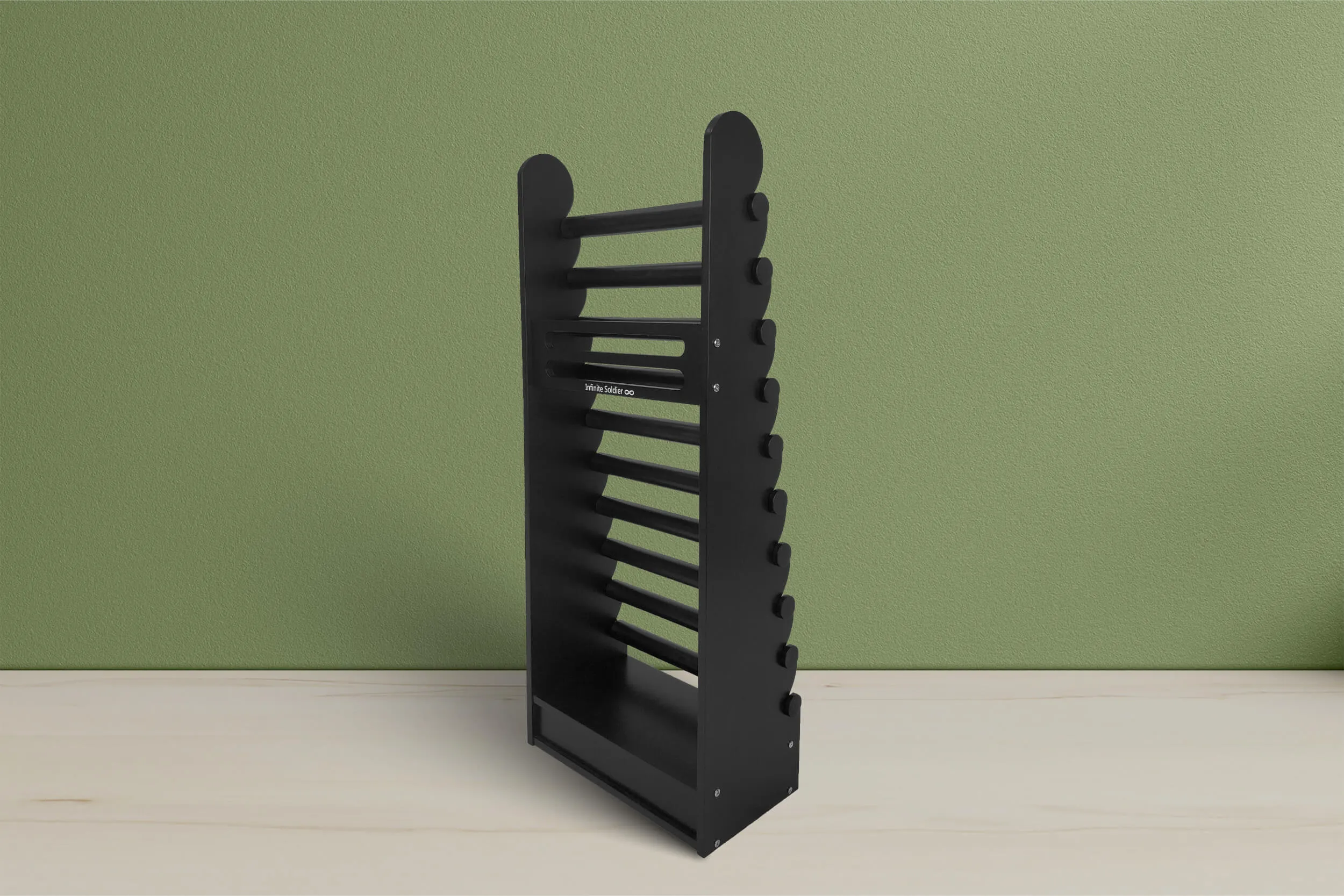 the black 10-tier bracelet display — view 19