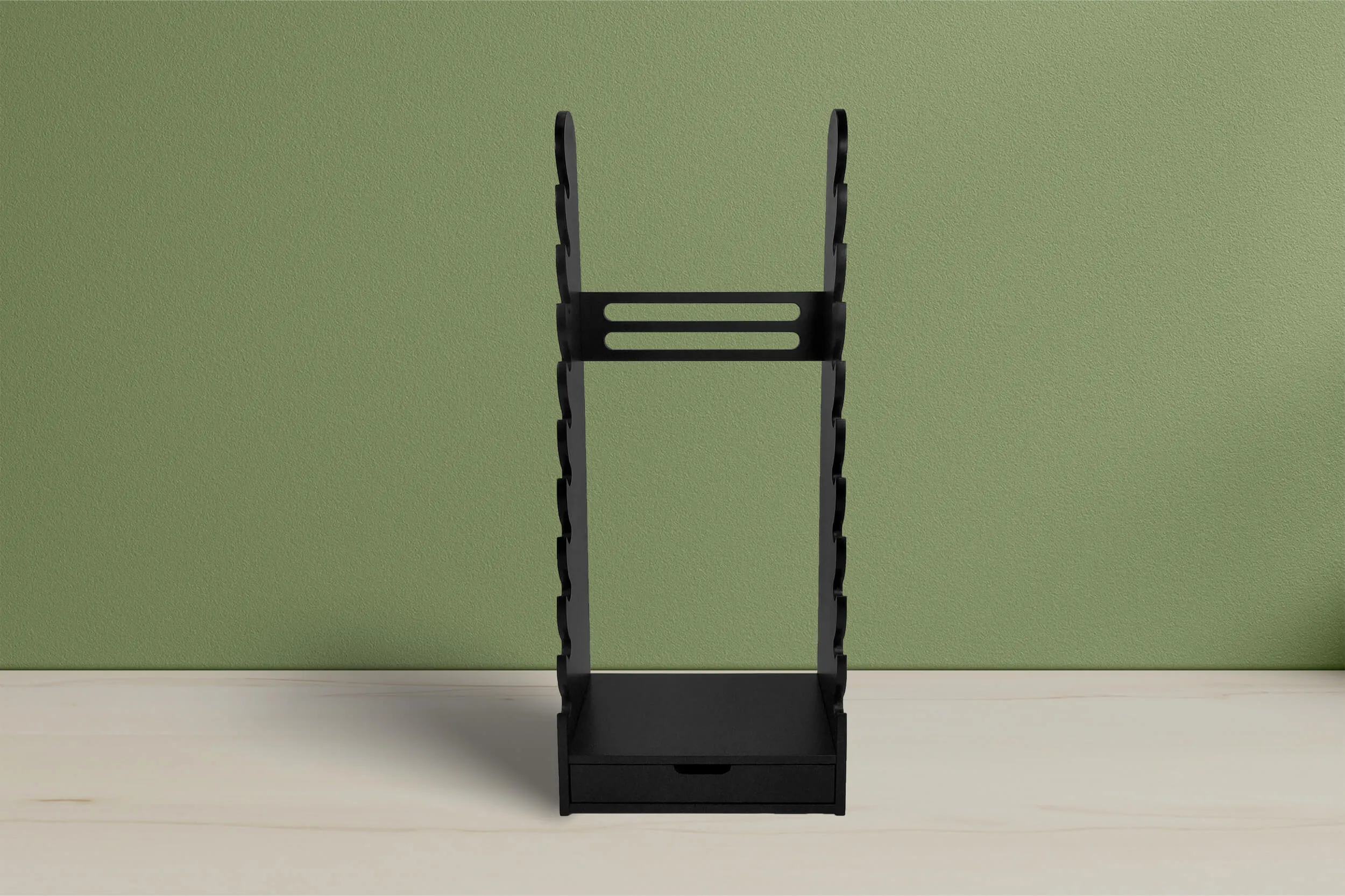 the black 10-tier bracelet display — view 23