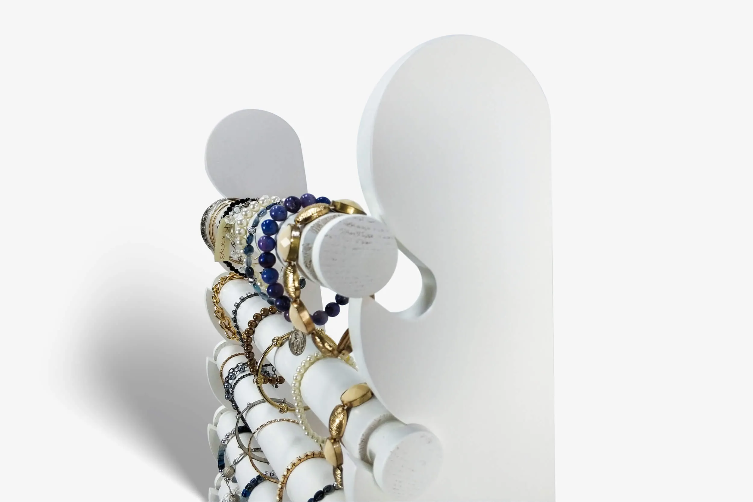 the white 10-tier bracelet display — view 11