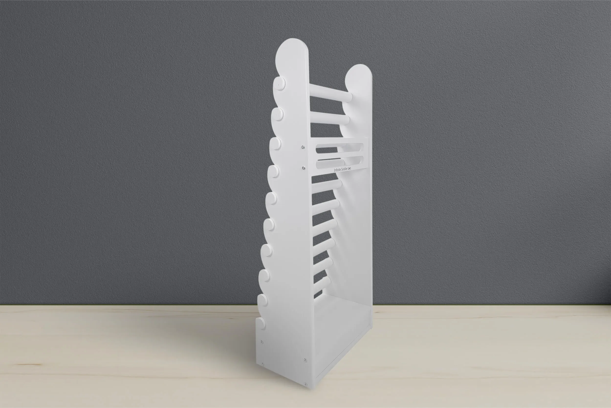 the white 10-tier bracelet display — view 23