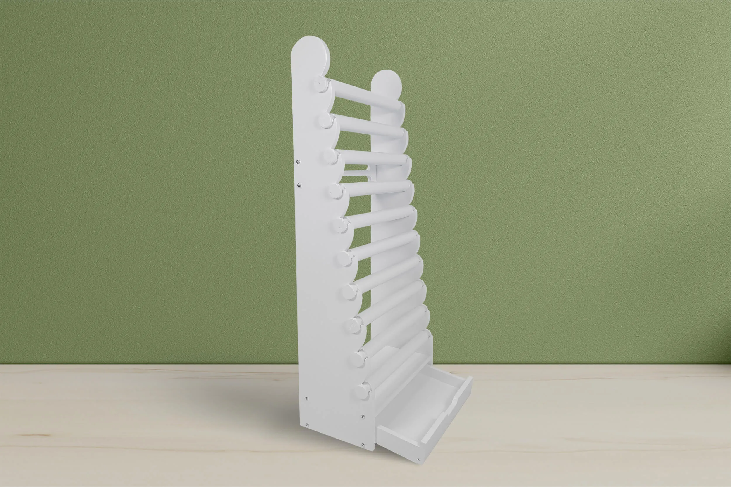 the white 10-tier bracelet display — view 32