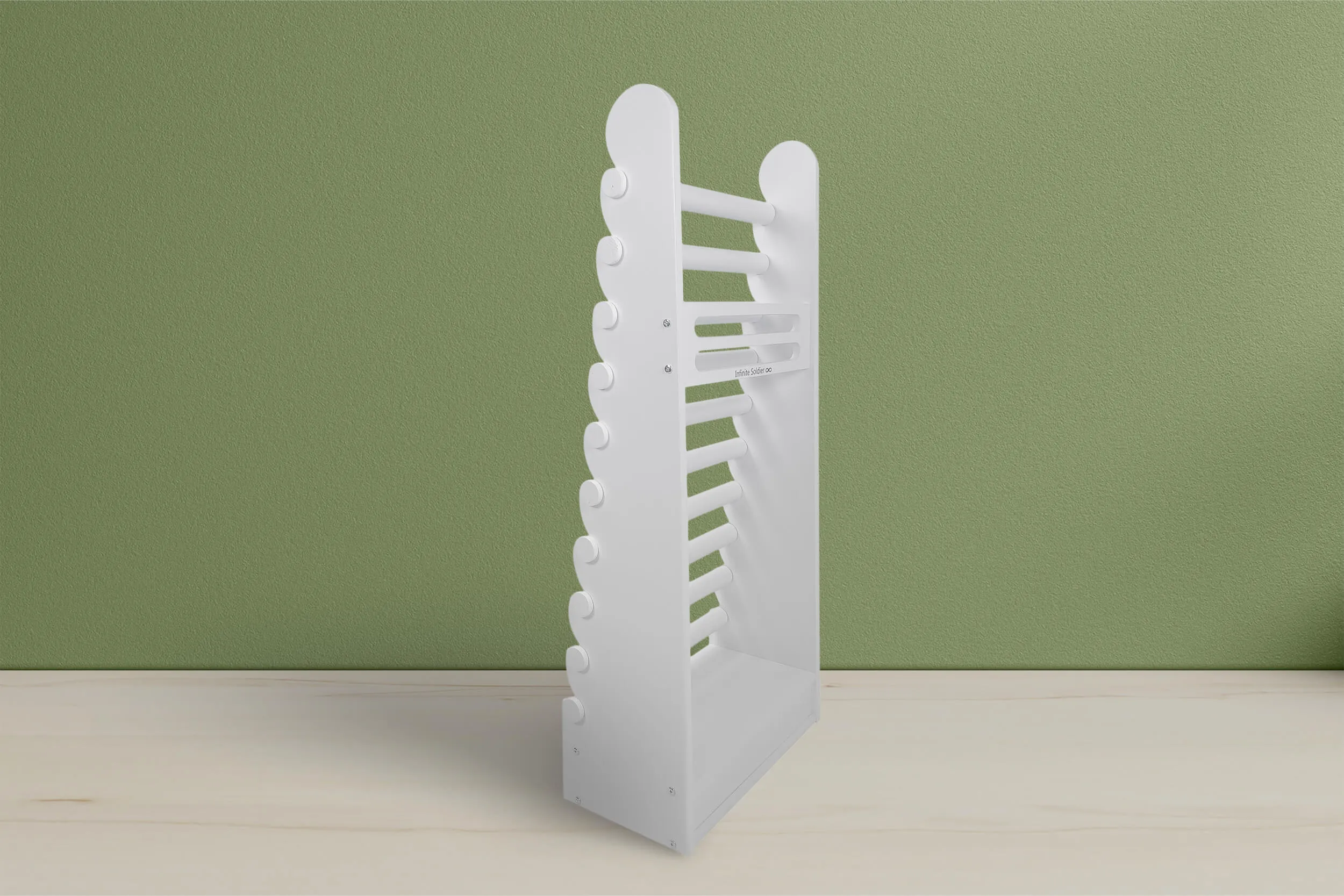 the white 10-tier bracelet display — view 33