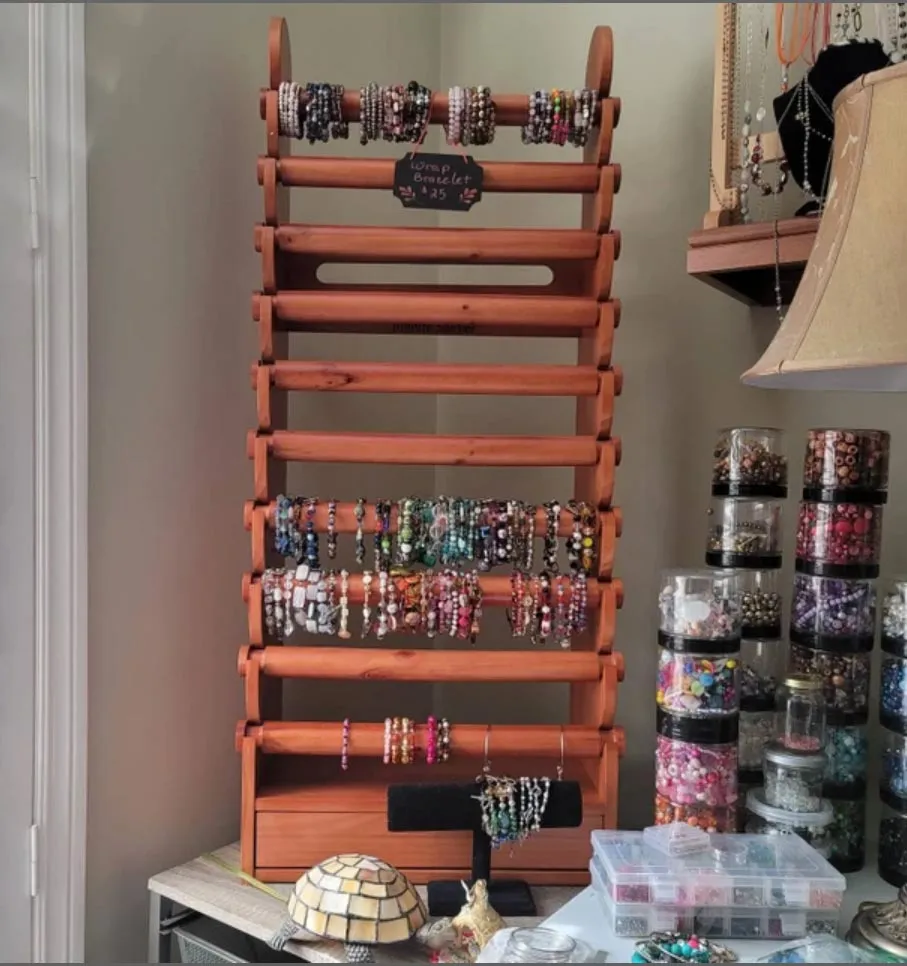 the light wood 10-tier bracelet display — view 13