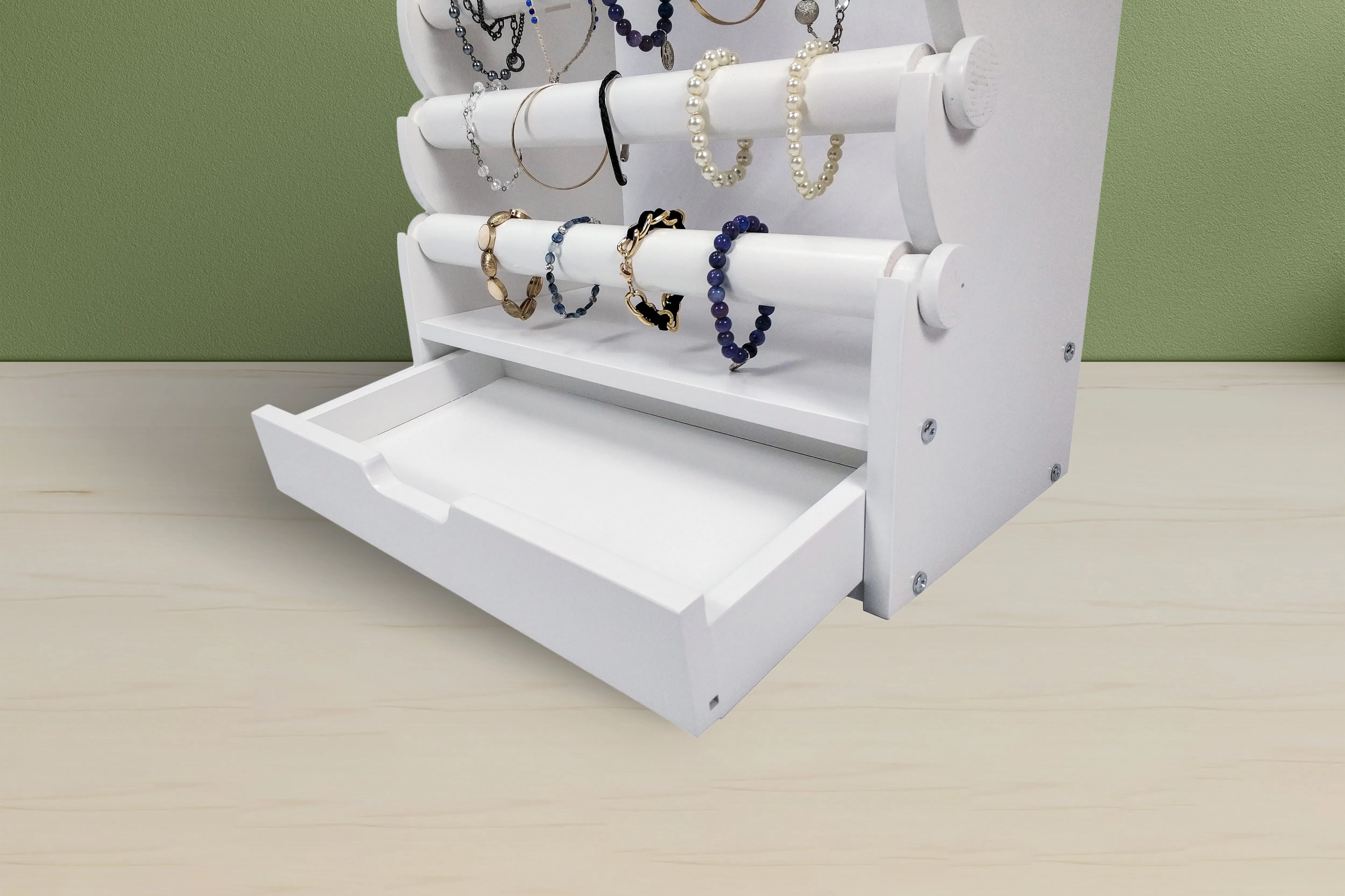 the white 10-tier bracelet display — view 6